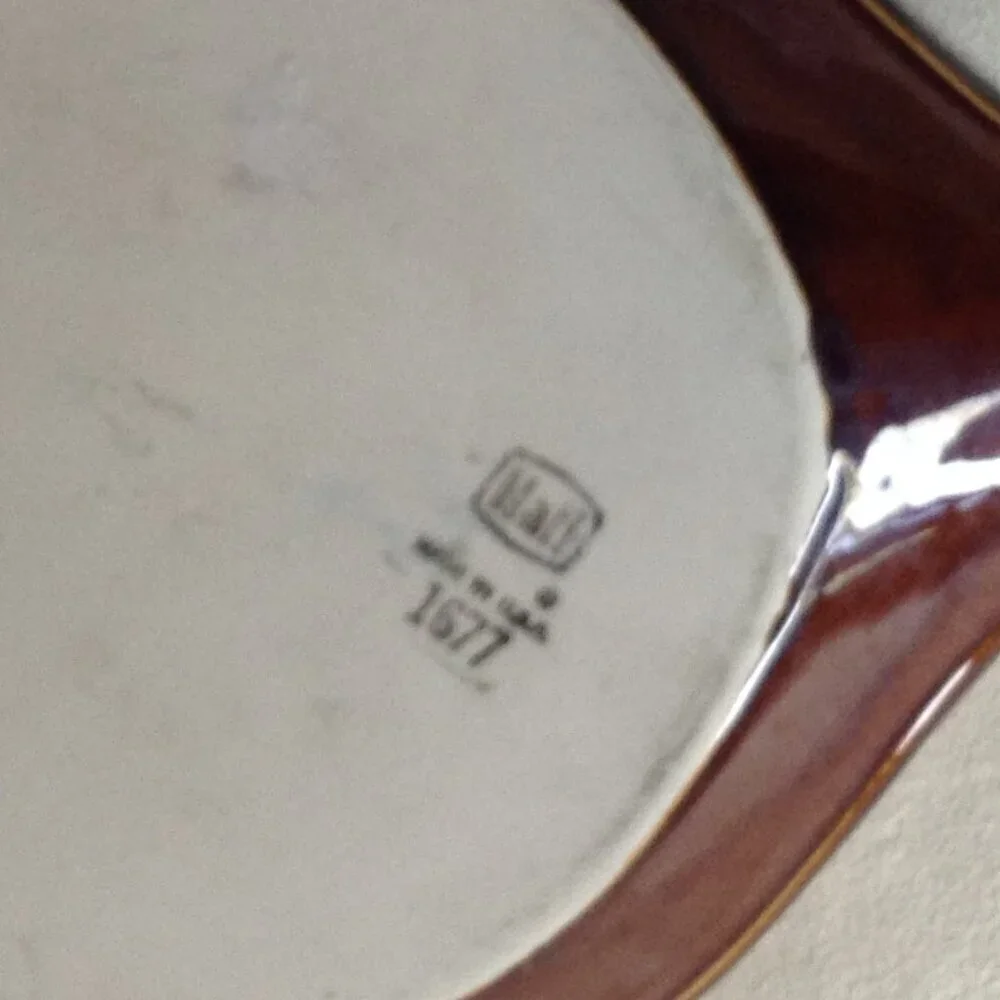 VTG Hall #1677(2) Stoneware Skillet Dishes; 12x8